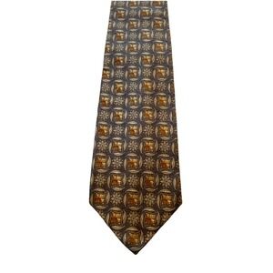 Robert Talbott Best of Class Nordstrom Tie Gold Floral Silk USA 3.75" x 57.5"‎